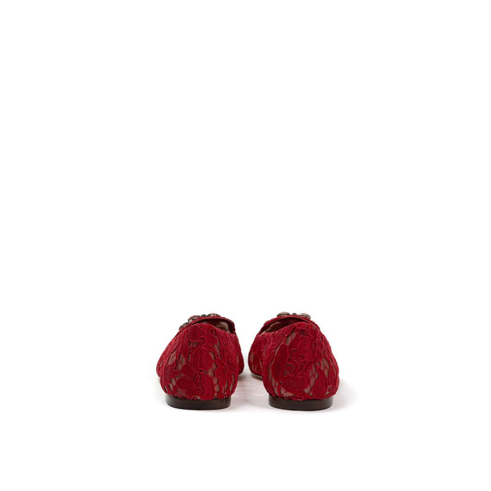 Dolce & Gabbana Red Viscose Ballet Flats