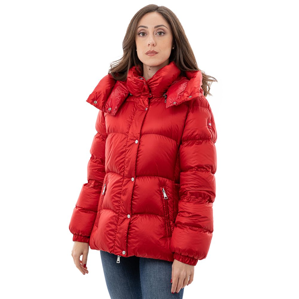 Add Red Polyamide Full-Length Jacket