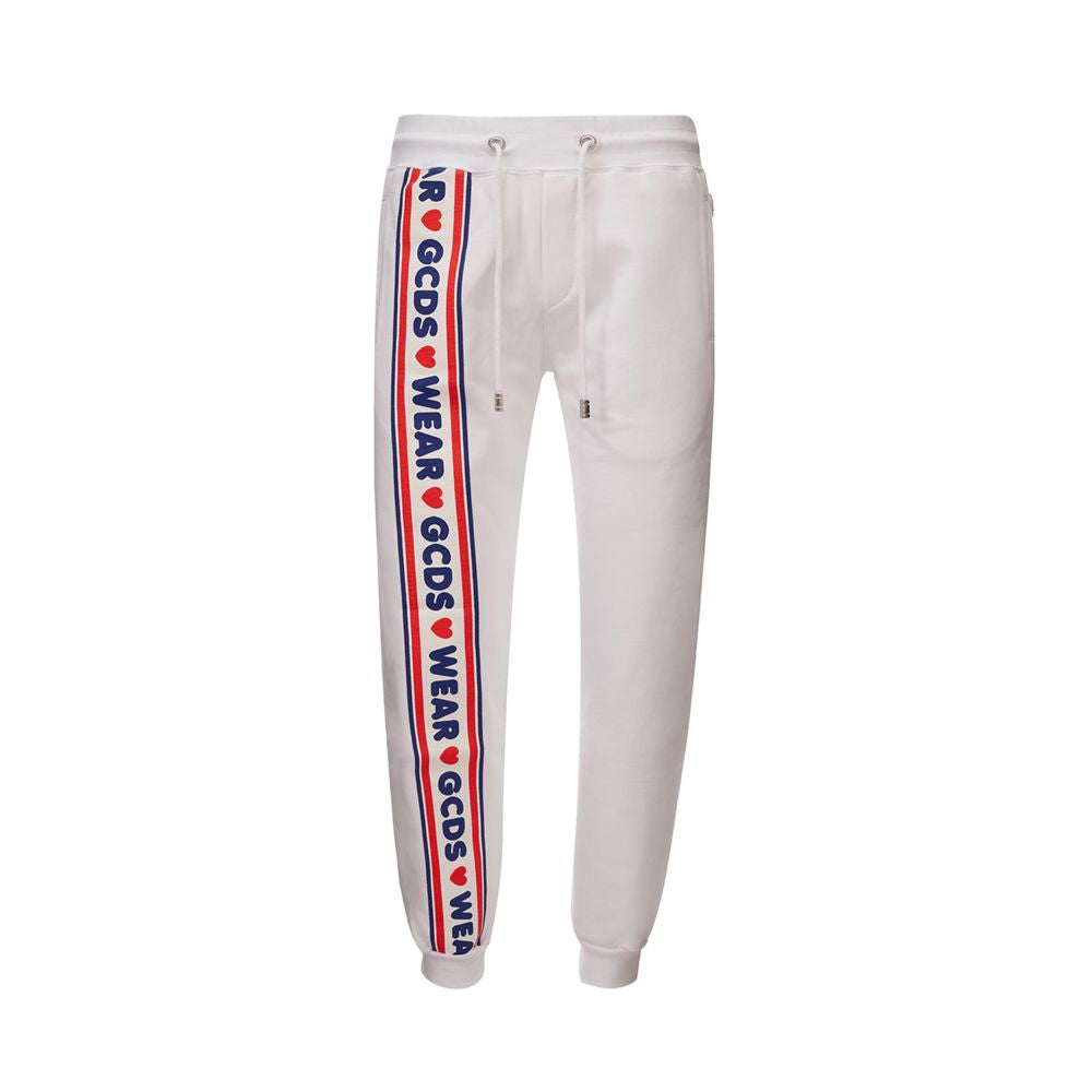 GCDS White Cotton Athletic Pants