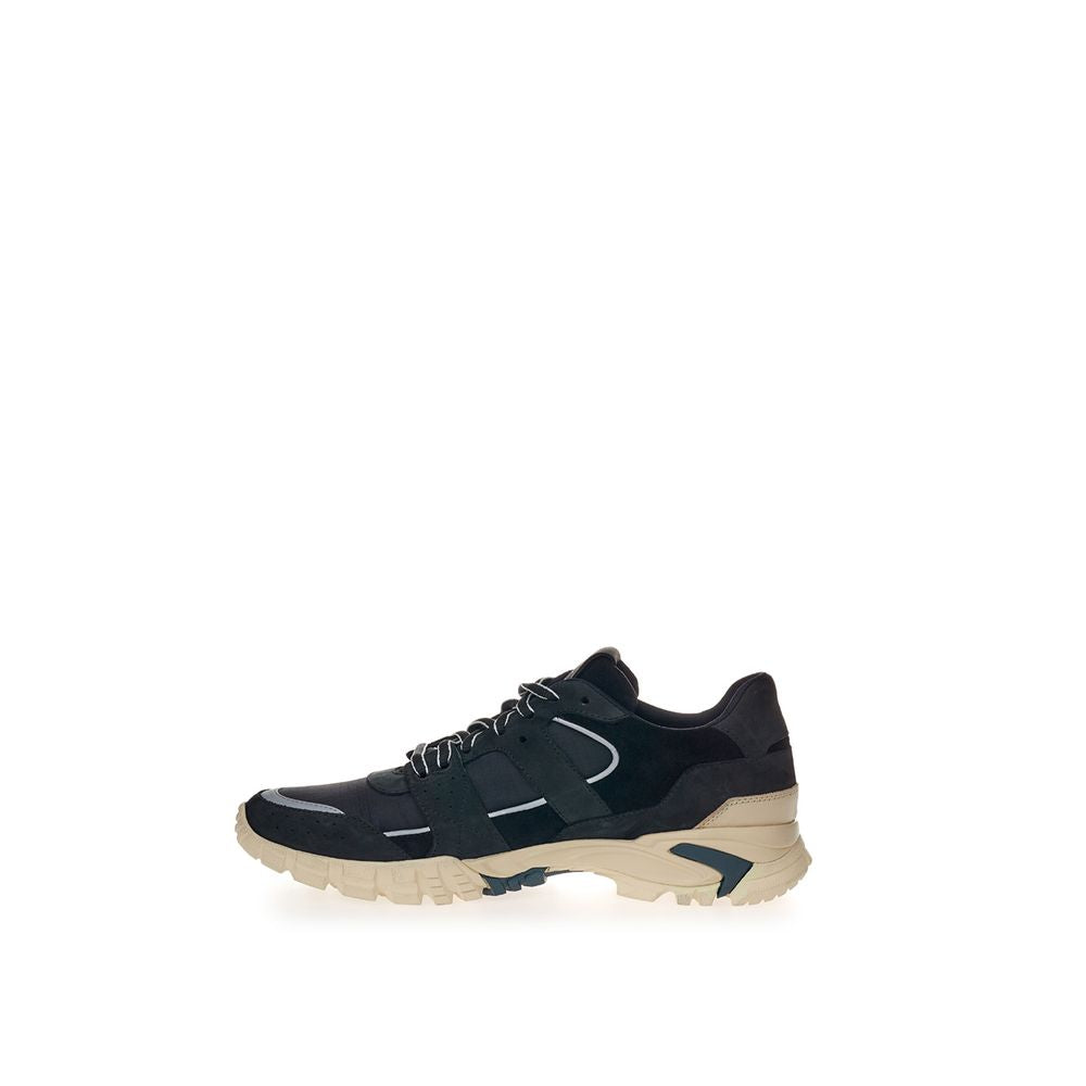 Lardini Black Suede Leather Athletic Sneakers