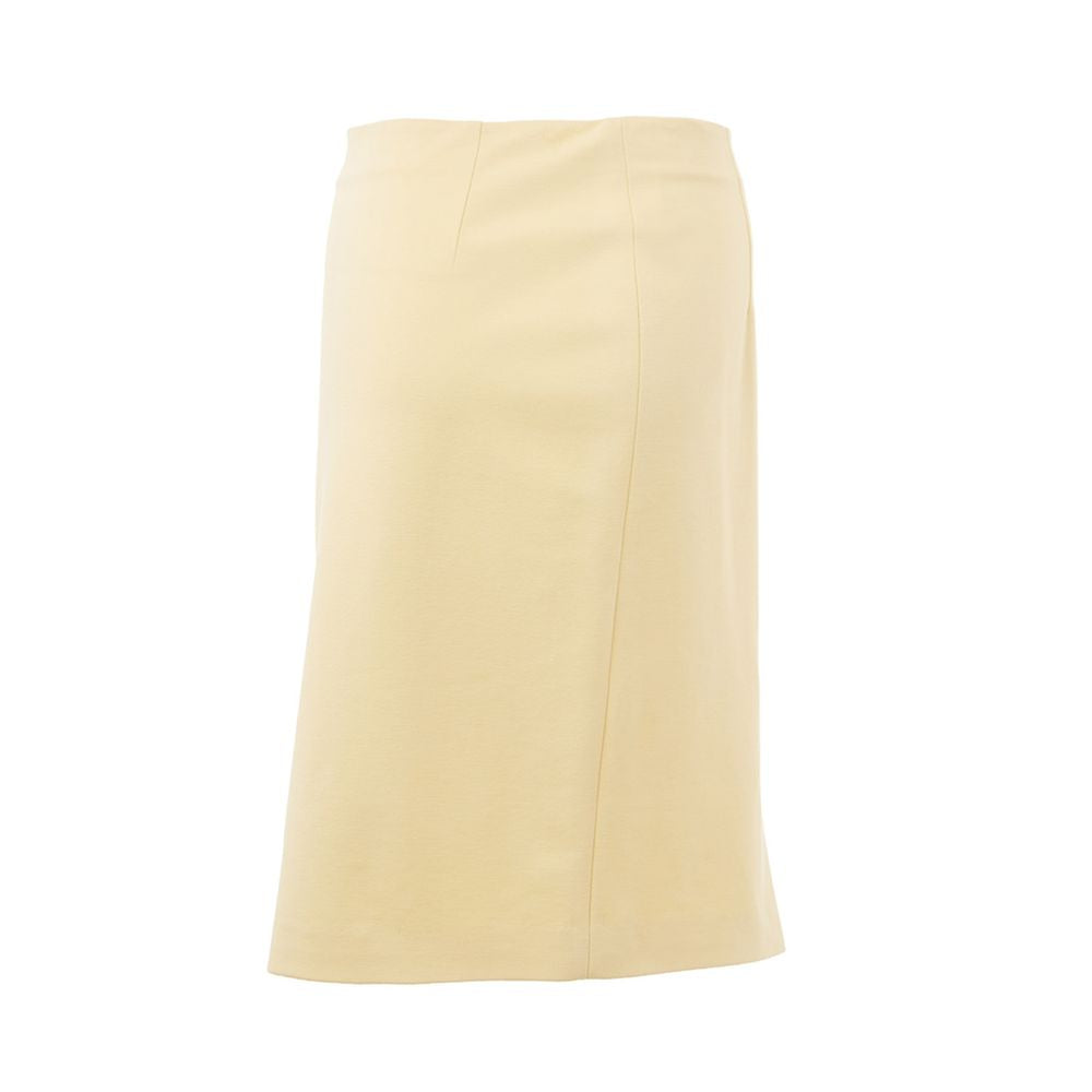 Lardini Yellow Viscose Midi Skirt