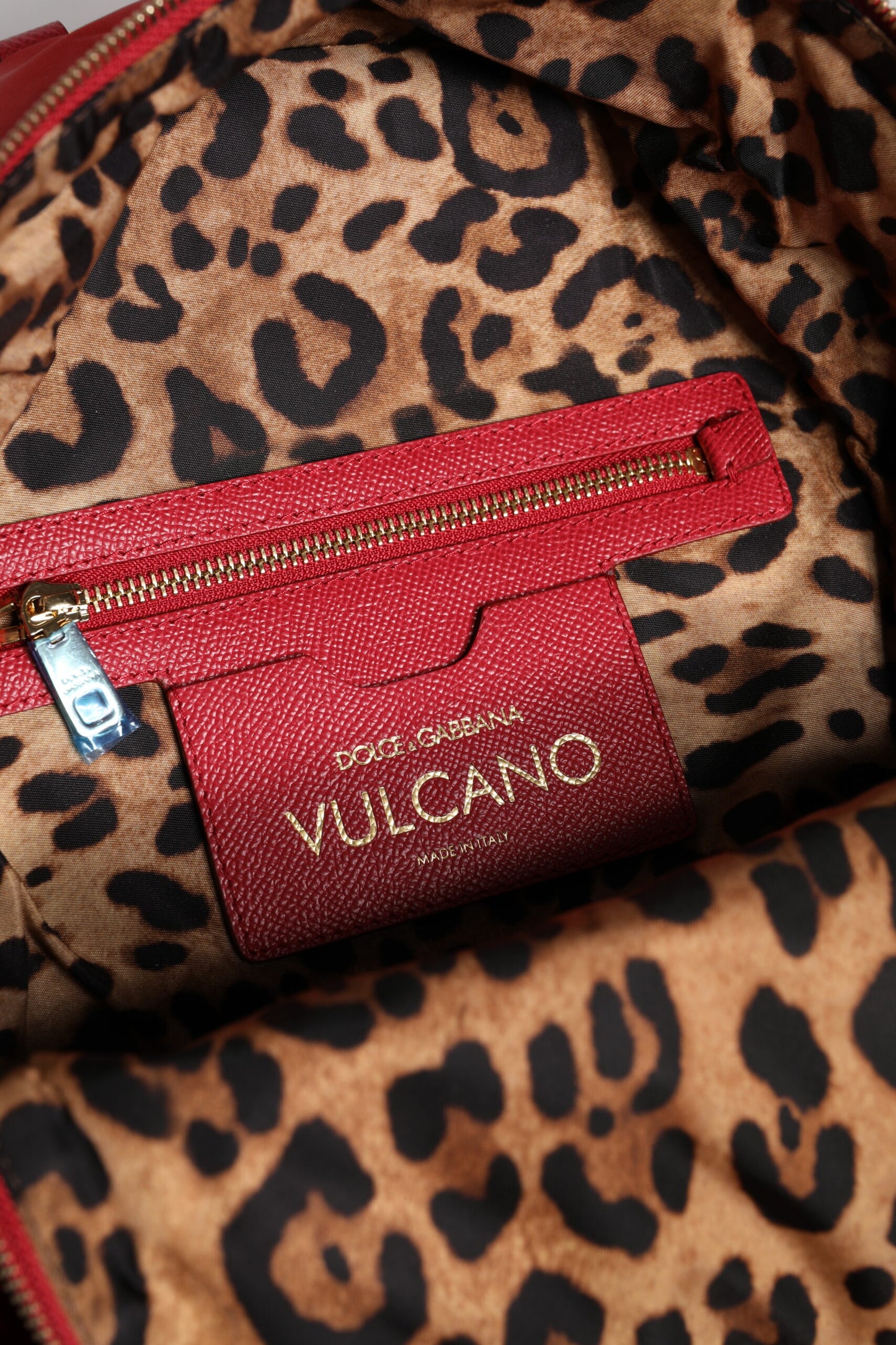 Dolce & Gabbana Red #DGFAMILY VULCANO Embellishment Backpack Bag
