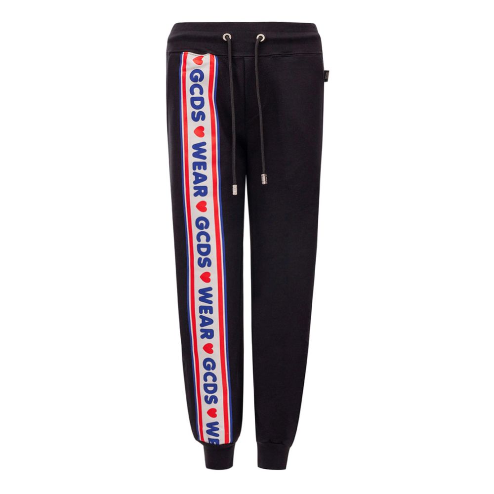 GCDS Black Cotton Joggers (Workout Pants)