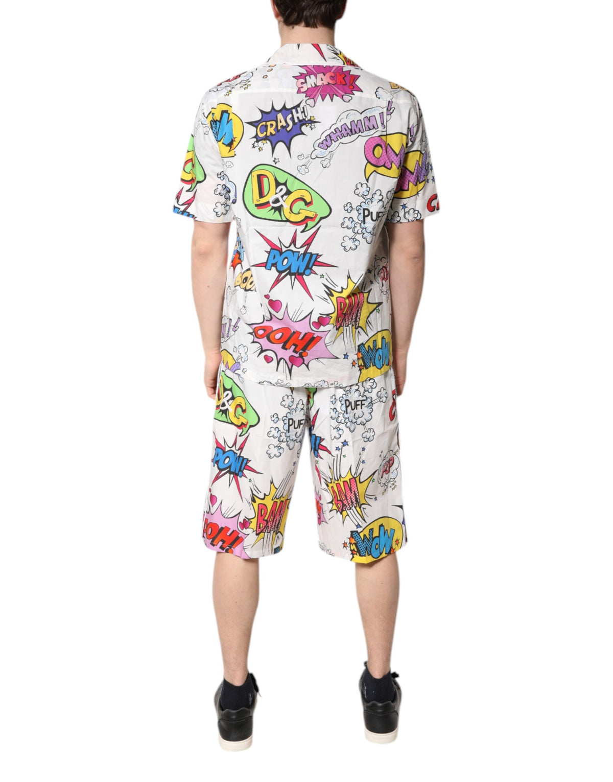 Dolce & Gabbana White Cartoon Print Cotton Men Pajama Set Sleepwear