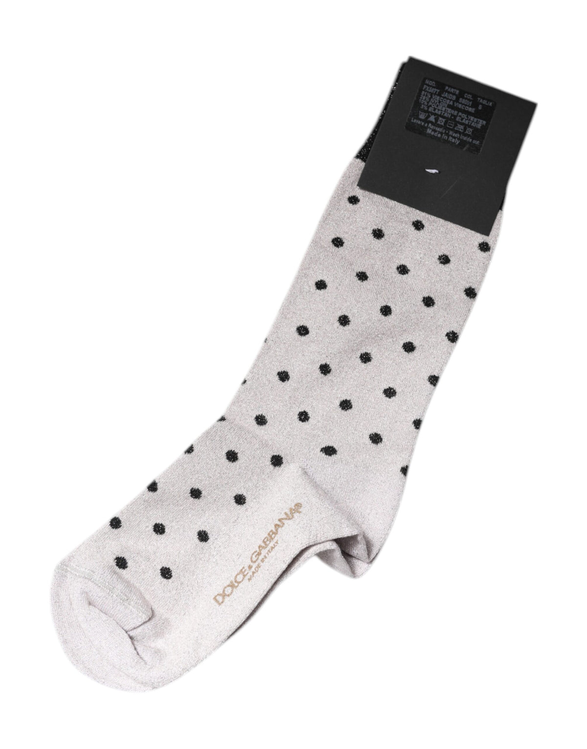 Dolce & Gabbana Gray Viscose Stretch Dotted Socks