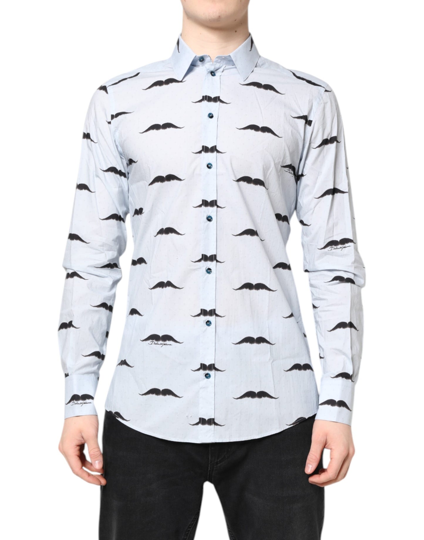 Dolce & Gabbana Light Blue Cotton MARTINI Formal Dress Shirt
