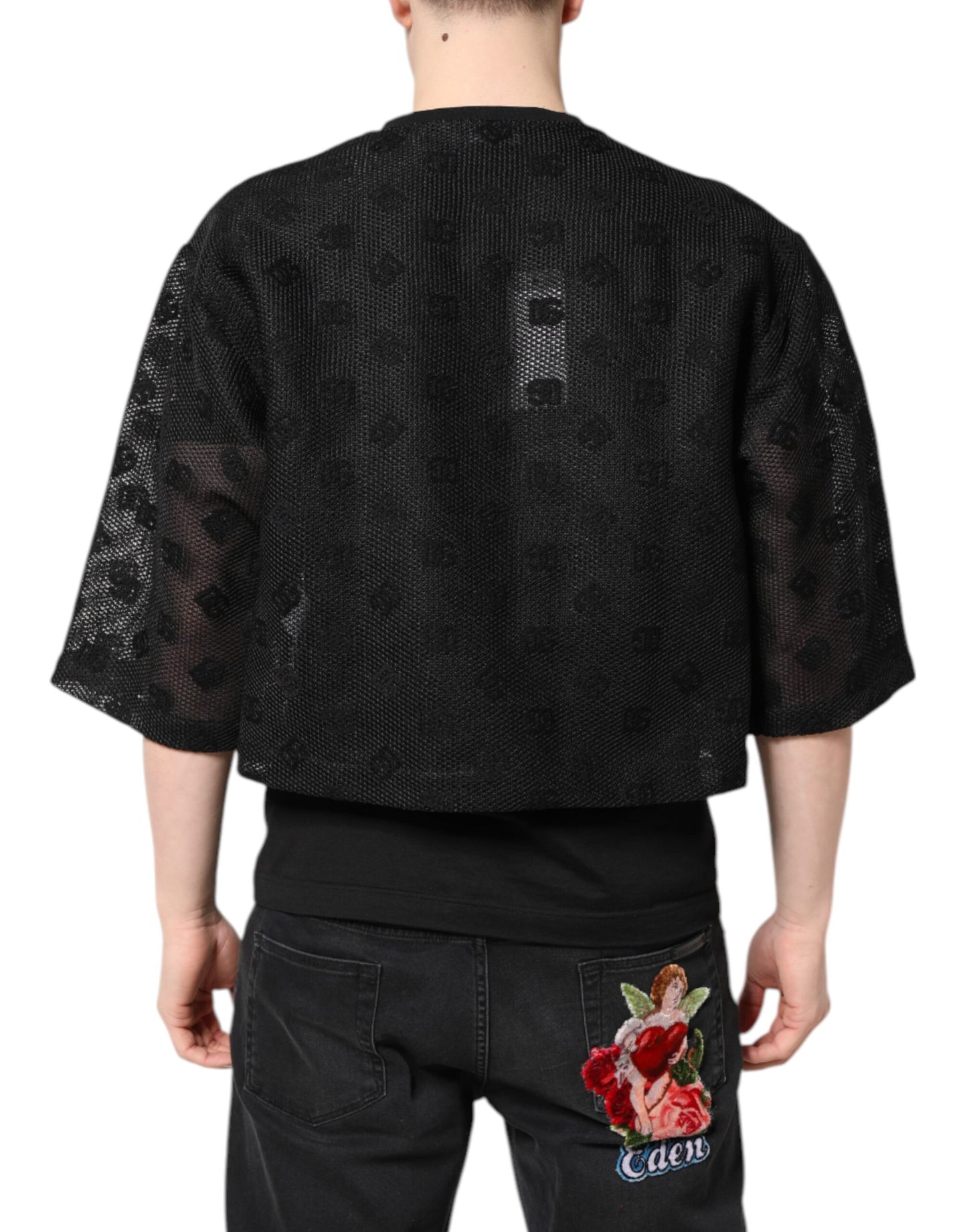 Dolce & Gabbana Black See Through Logo Short Sleeves T-shirt
