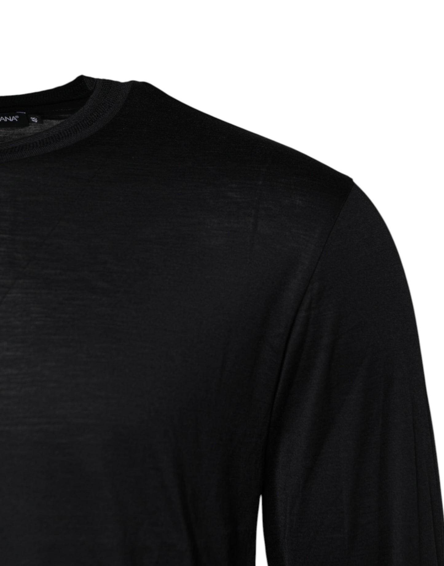 Dolce & Gabbana Dark Blue Silk Crew Neck Men Pullover Sweater