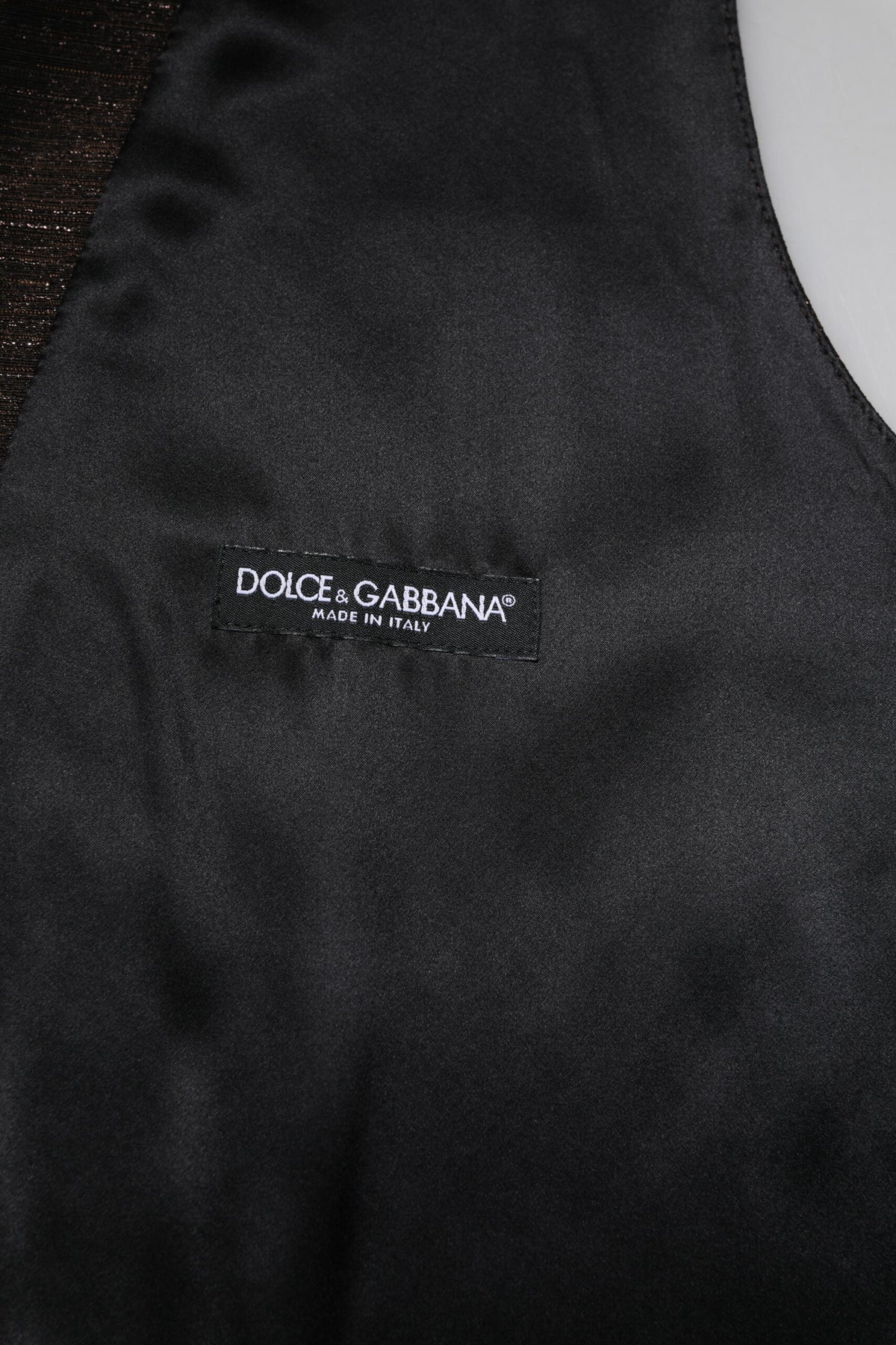 Dolce & Gabbana Dark Brown Dress Formal Men Waistcoat Vest