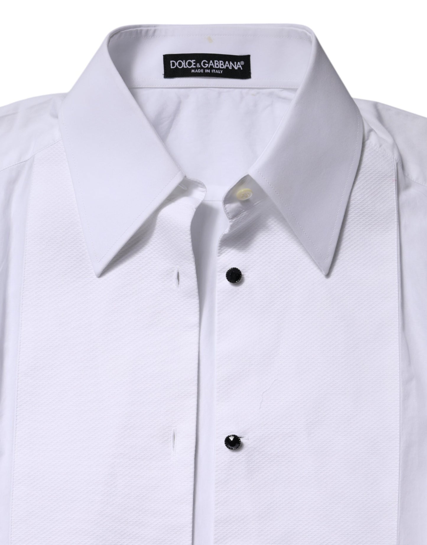 Dolce & Gabbana White Cotton Short Sleeves Collared Polo Top