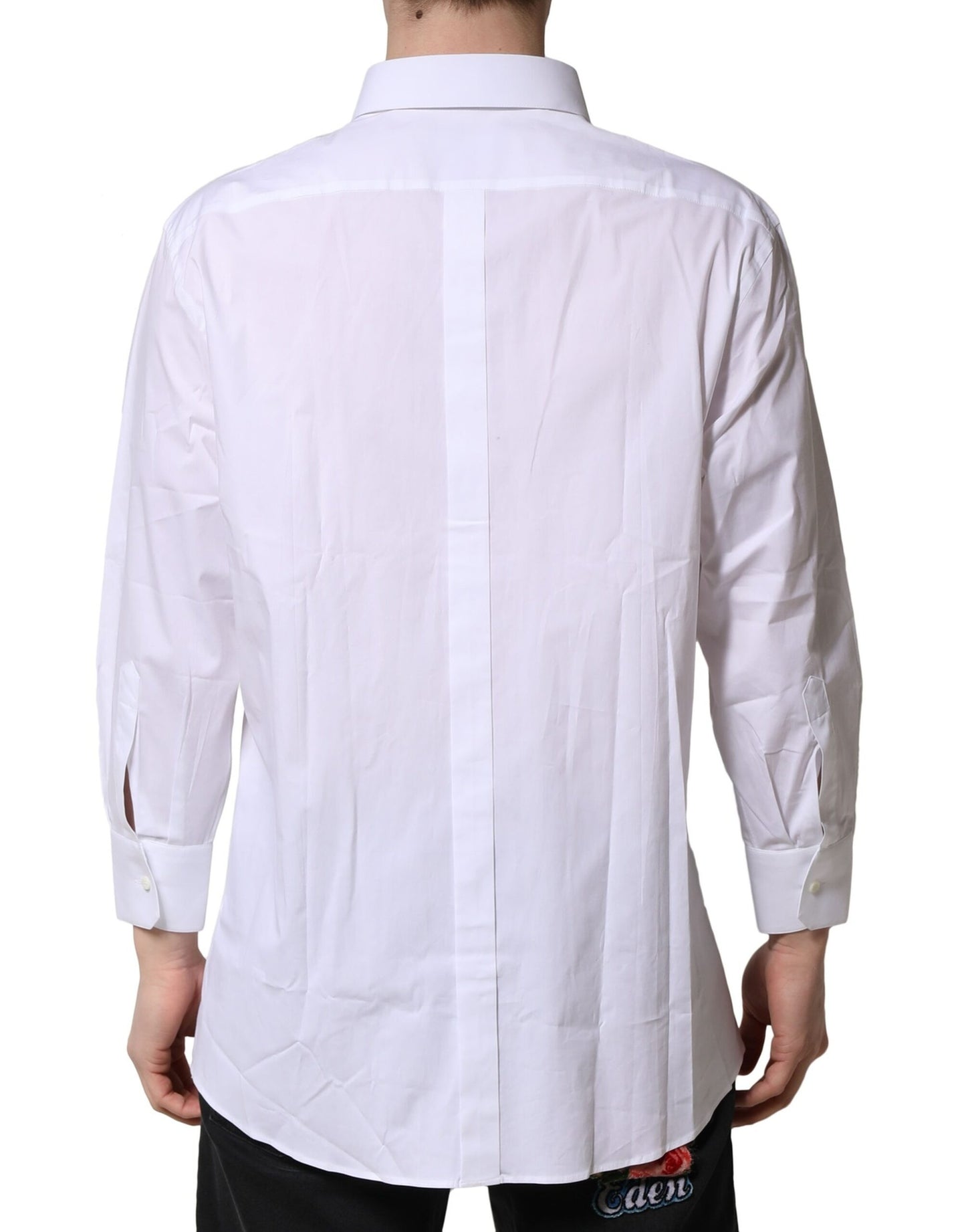 Dolce & Gabbana White GOLD Long Sleeves Dress Formal Shirt