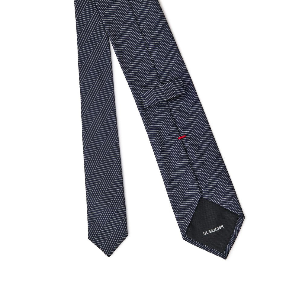 Jil Sander Blue Silk Tie