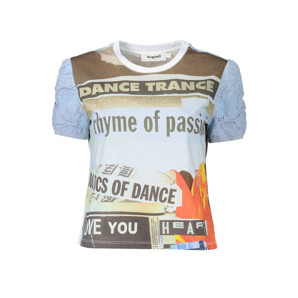 Desigual Azzurro Cotton Women T-Shirt