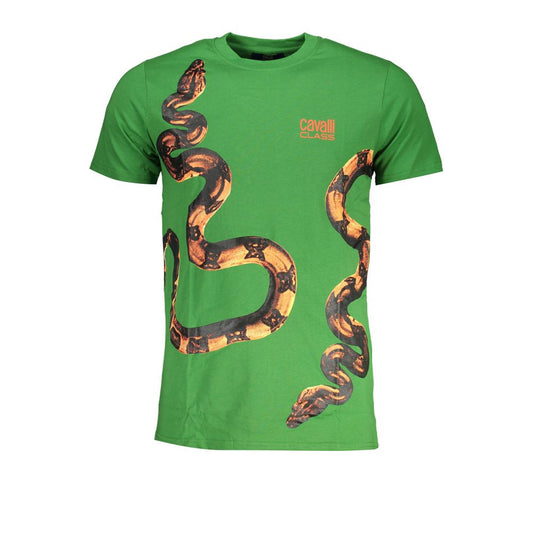 Cavalli Class Verde Cotton Men T-Shirt