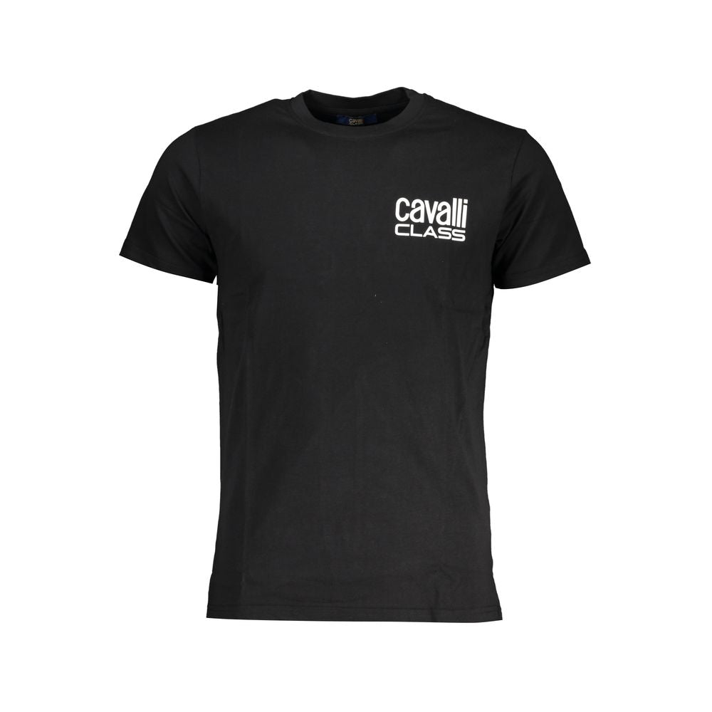 Cavalli Class Black Cotton Men T-Shirt