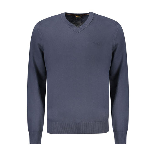 Hugo Boss Blue Cotton Men's Long-Sleeved T-Shirt
