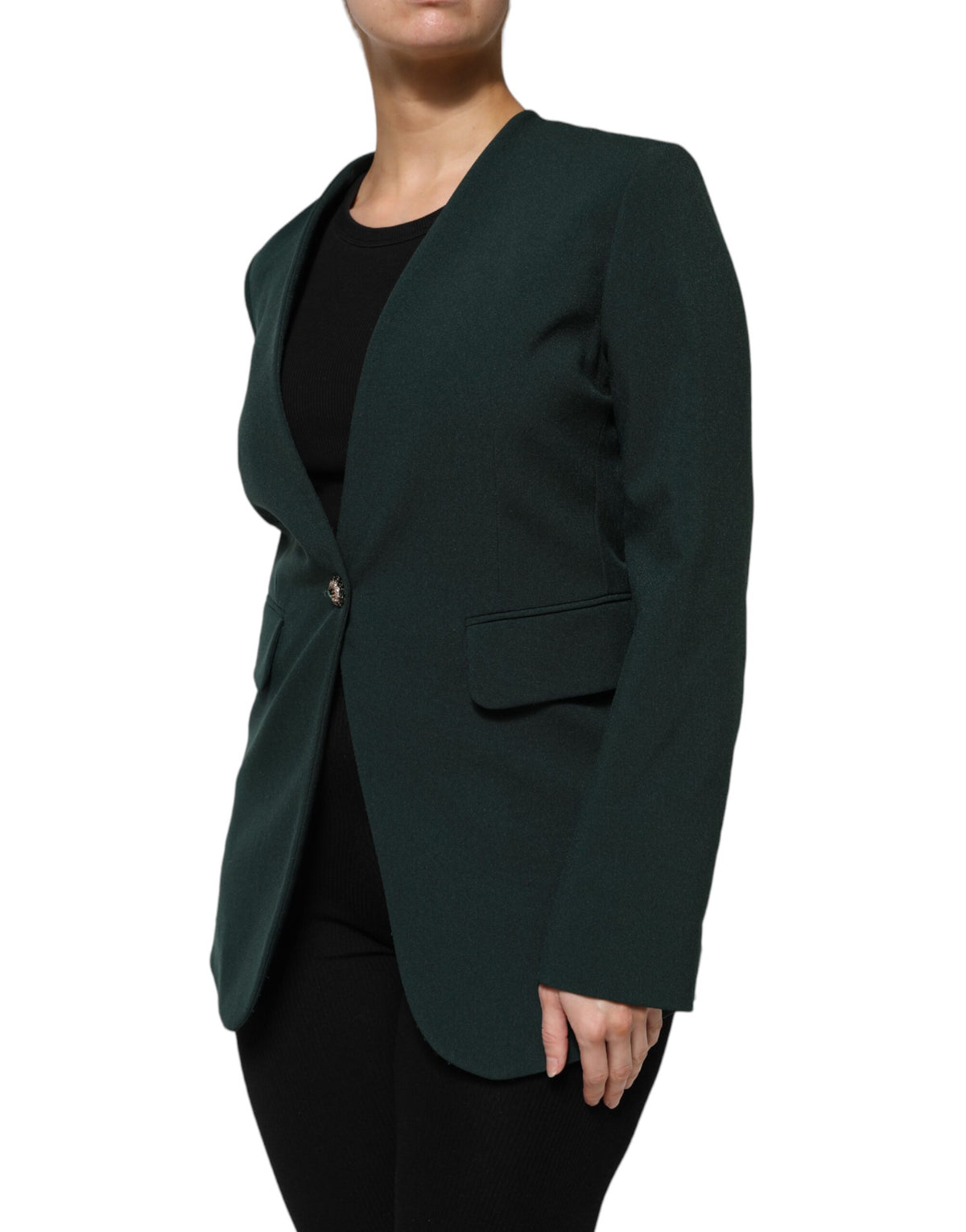 Maison Margiela Green Single Breasted One Button Coat Jacket