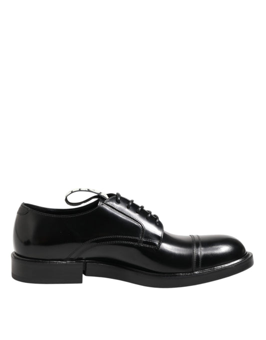 Dolce & Gabbana Black Leather Dress Lace Up Men Formal Shoes