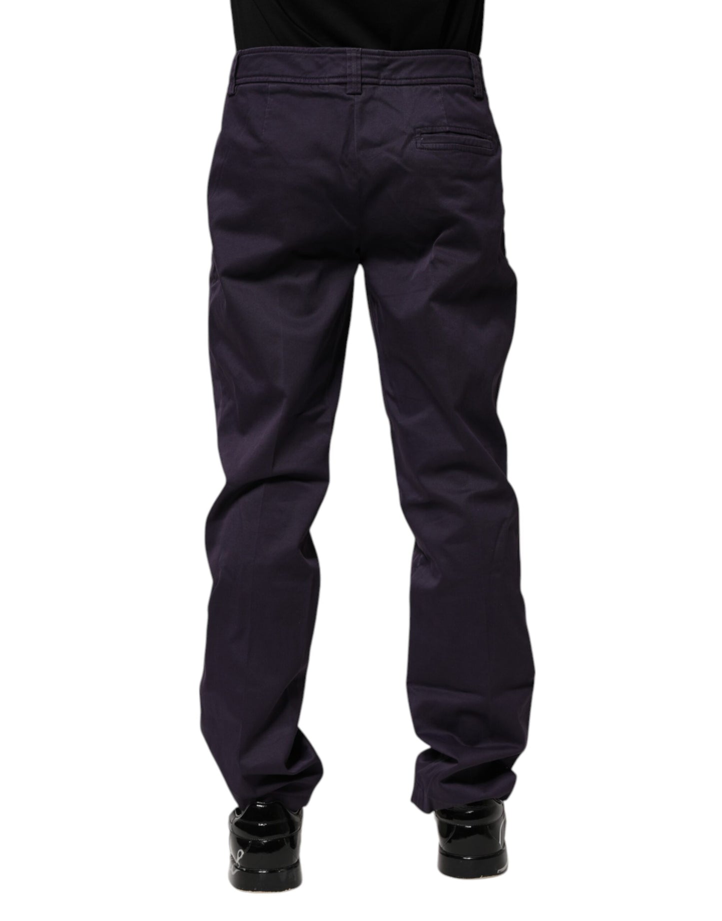 Incotex Dark Purple Mid Waist Casual Straight Pants