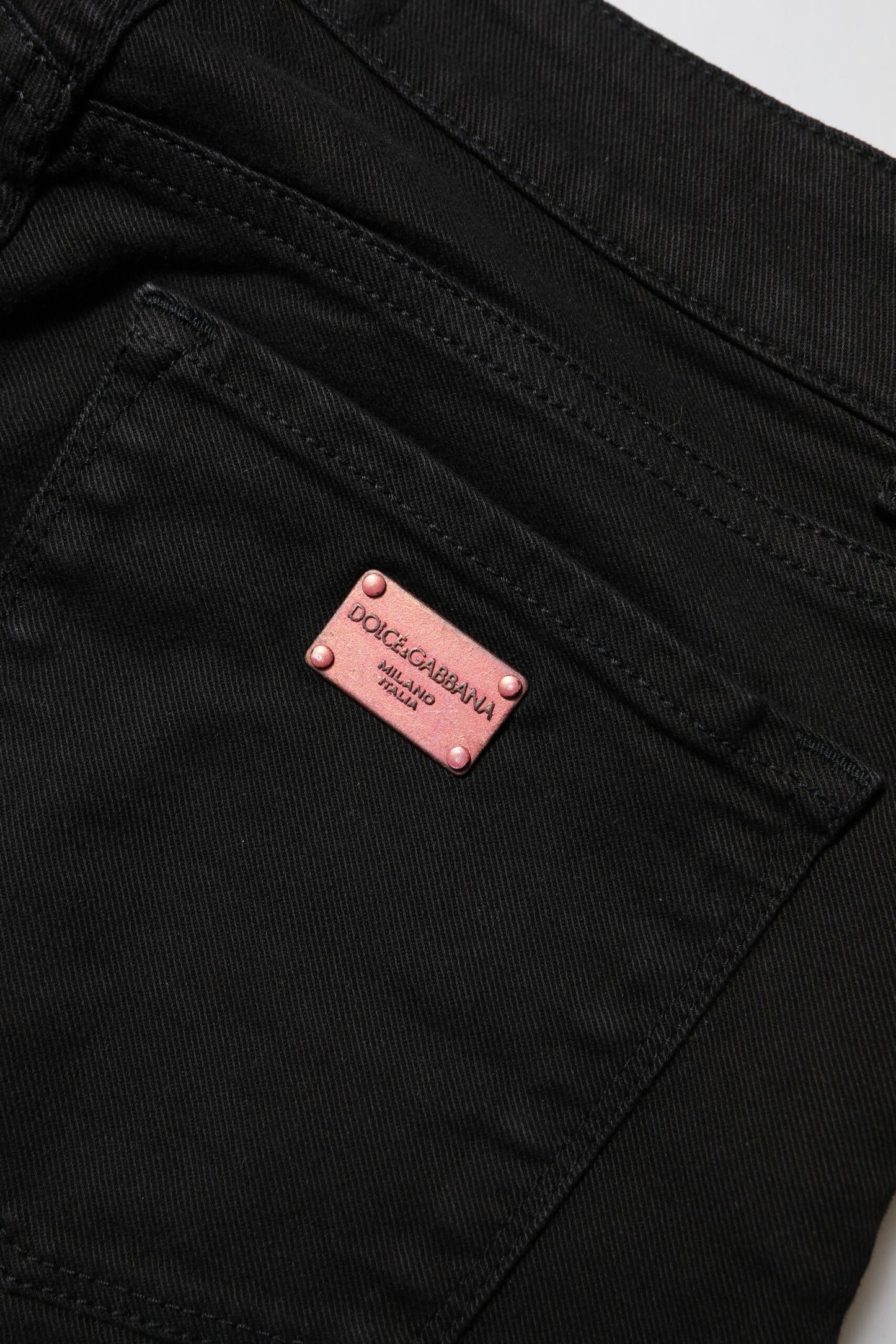 Dolce & Gabbana Black Cotton Skinny Mid Waisted Denim Jeans