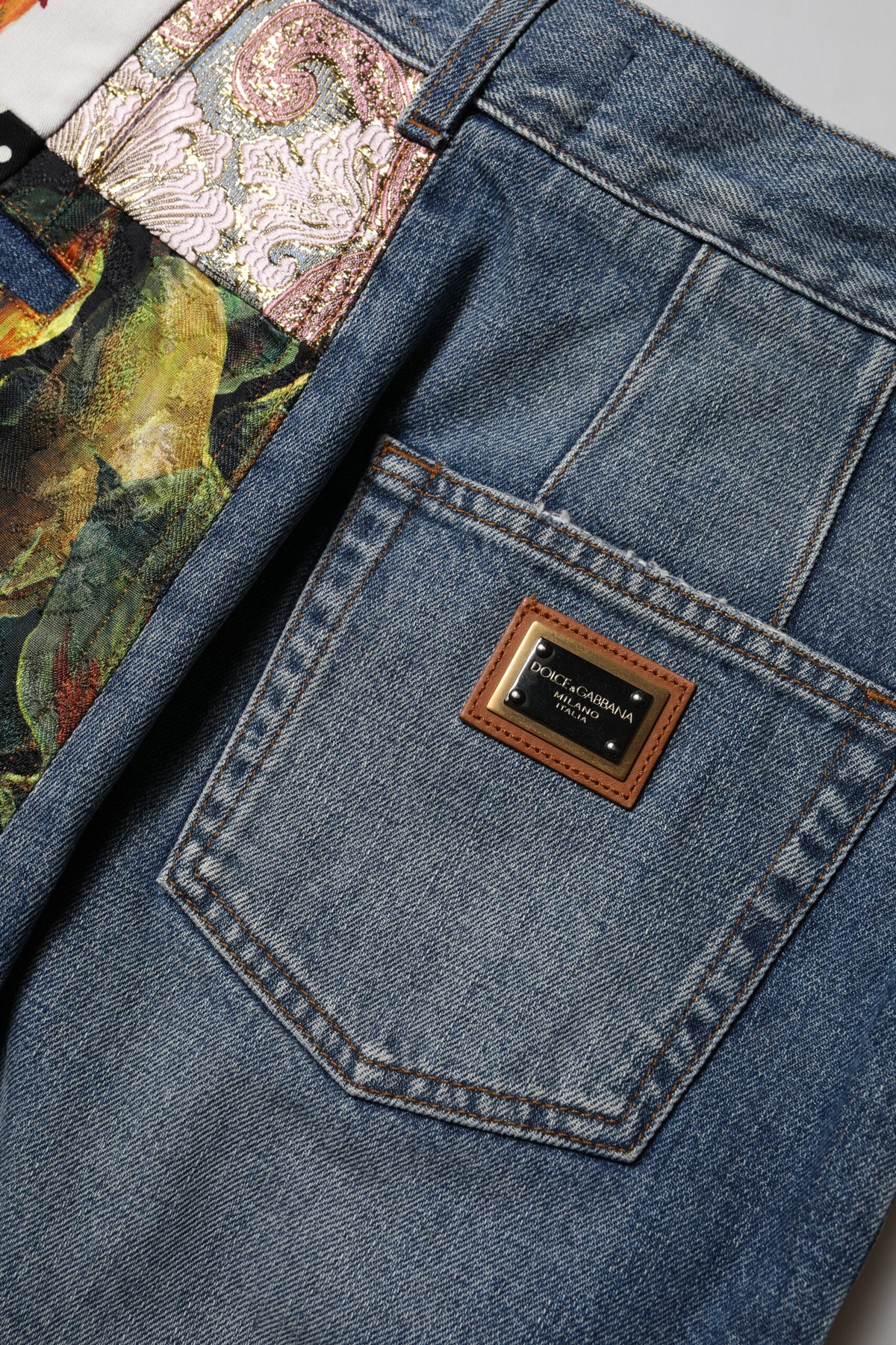 Dolce & Gabbana Blue AMBER Patchwork High Waist Denim Jeans