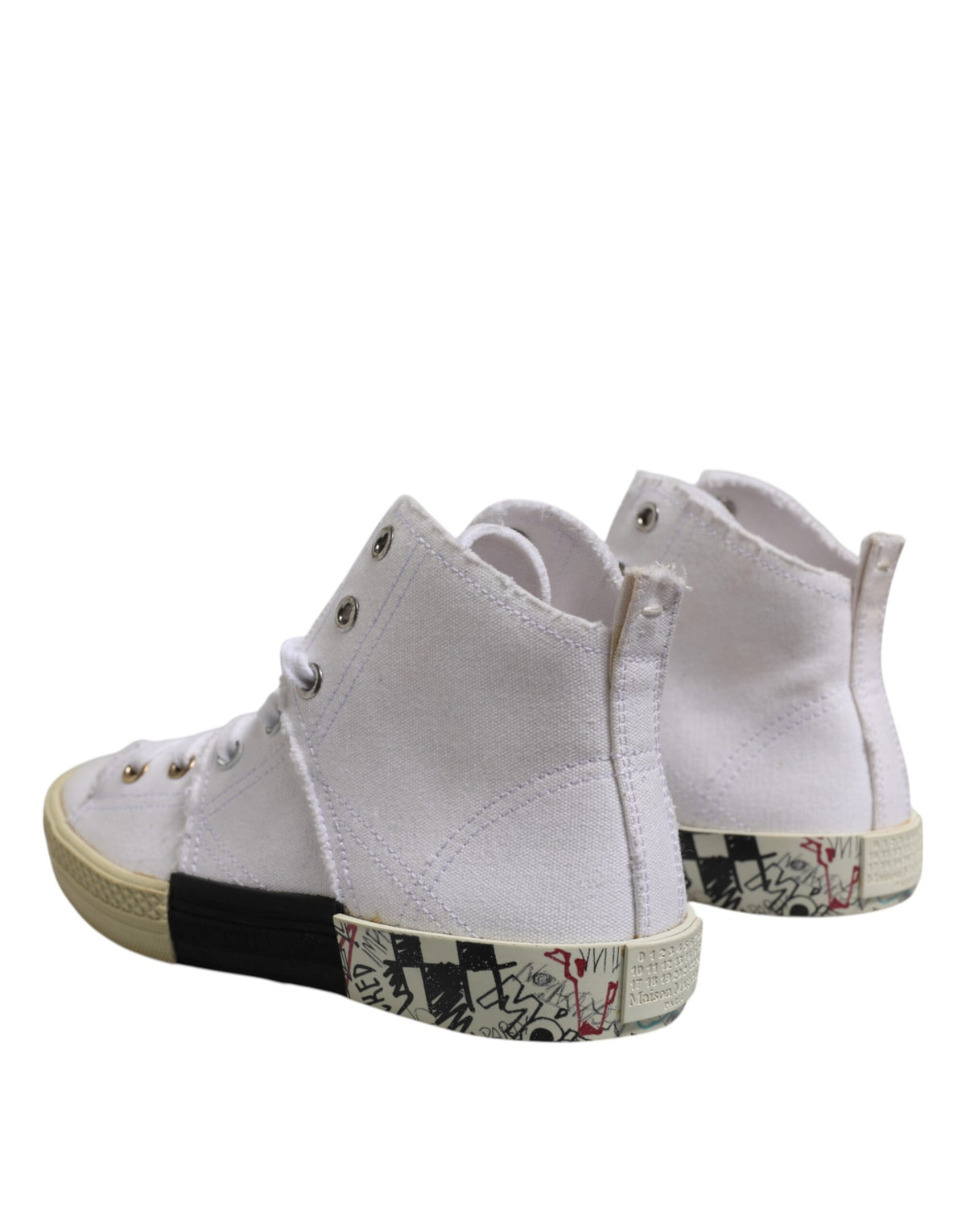 Maison Margiela White Lace Up Mid Top Women Sneakers Shoes