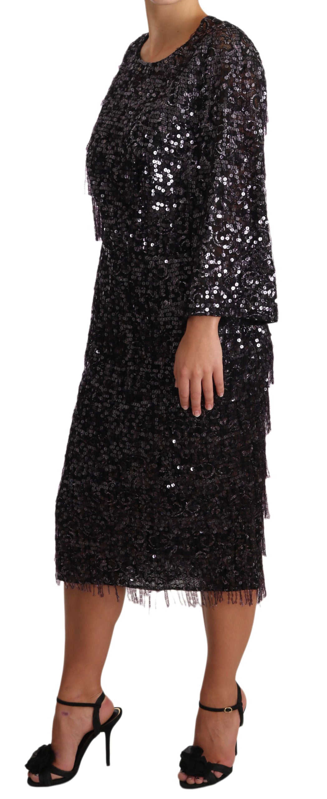 Dolce & Gabbana Sequined Shift Midi Dress – Timeless Elegance