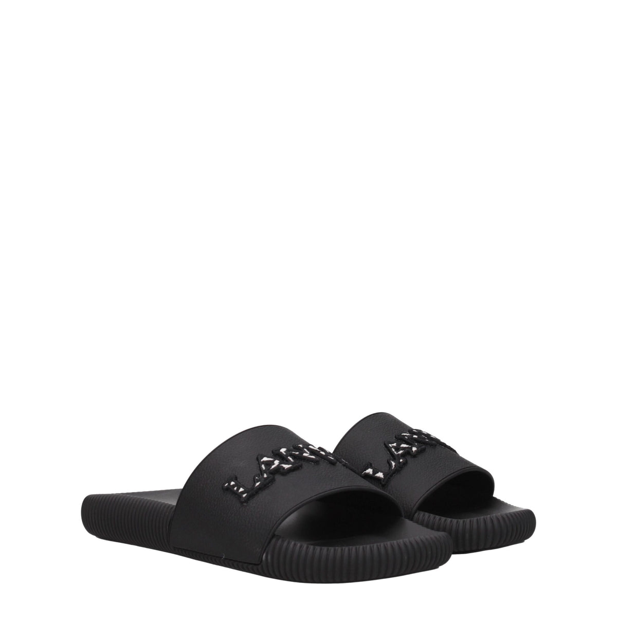 Lanvin Black Cotton Slippers