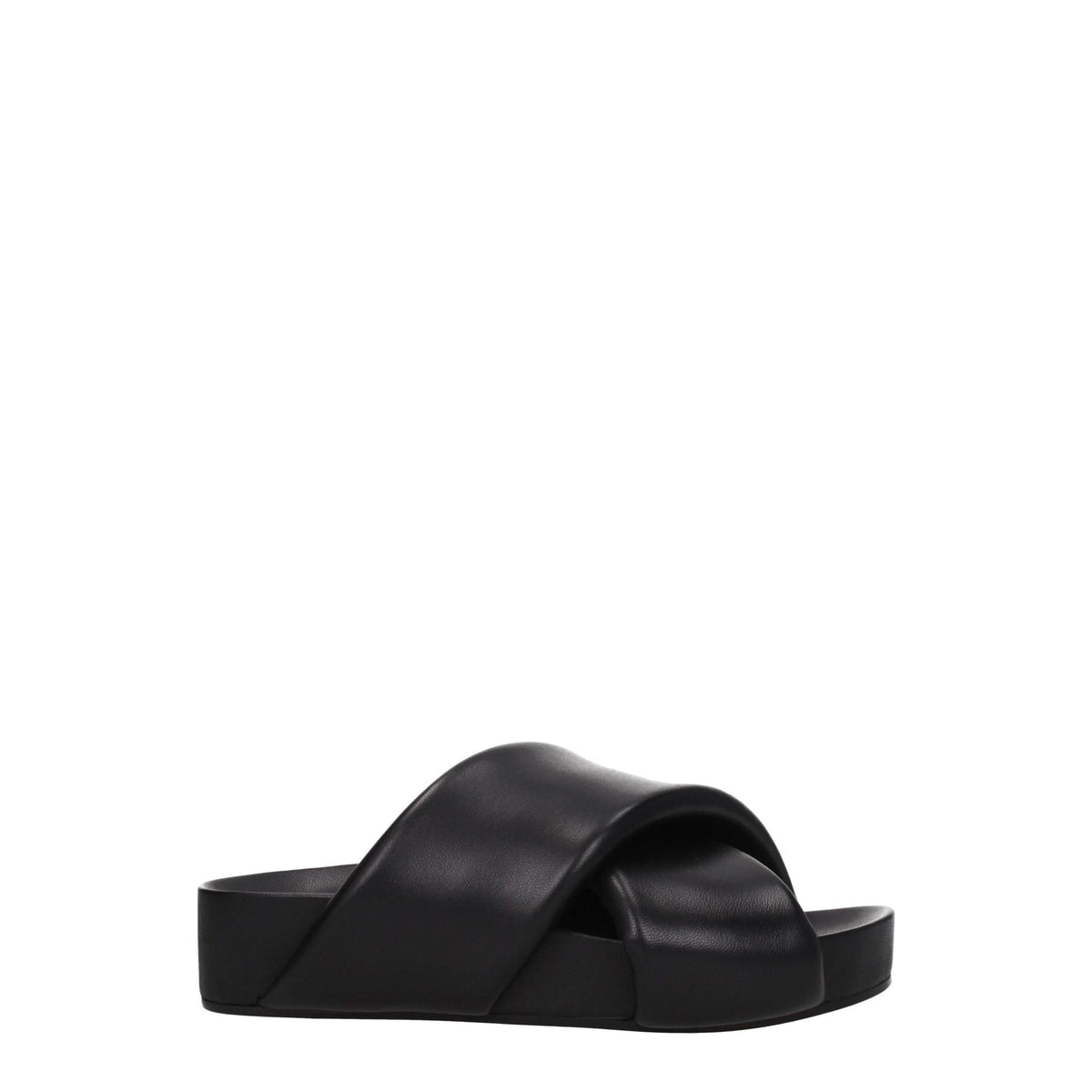 Jil Sander Black Leather Slippers