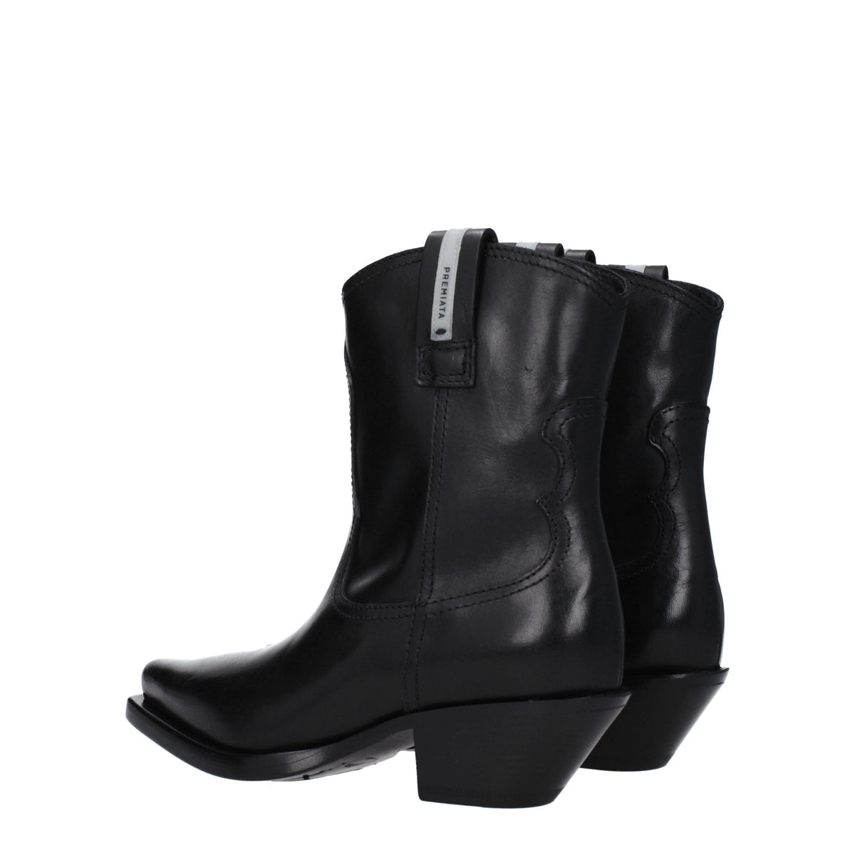 Premiata Black Leather Ankle Boots