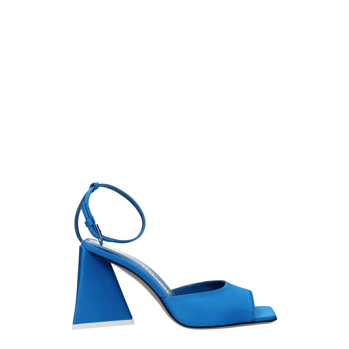 The Attico Blue Satin Stiletto Heel Sandals