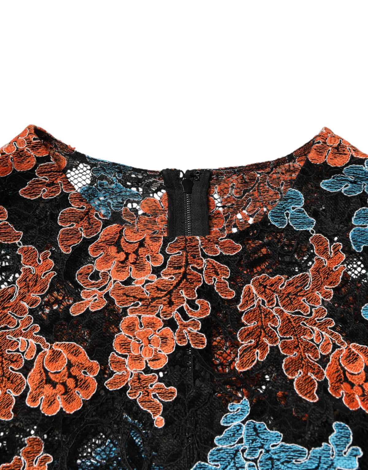 Dolce & Gabbana Multicolor Floral Embroidery Shift Mini Dress