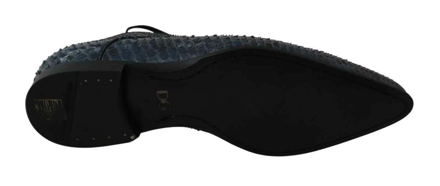 Dolce & Gabbana Blue Python Leather Snakeskin Shoes