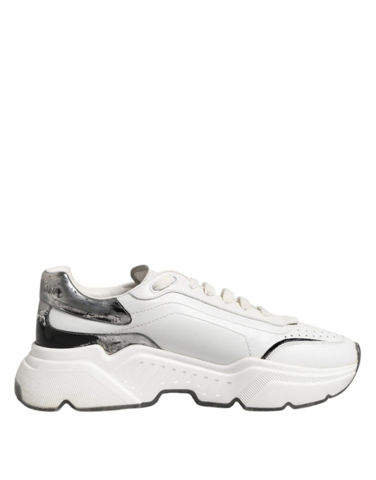 Dolce & Gabbana White Daymaster Leather Low Top Sneakers Shoes