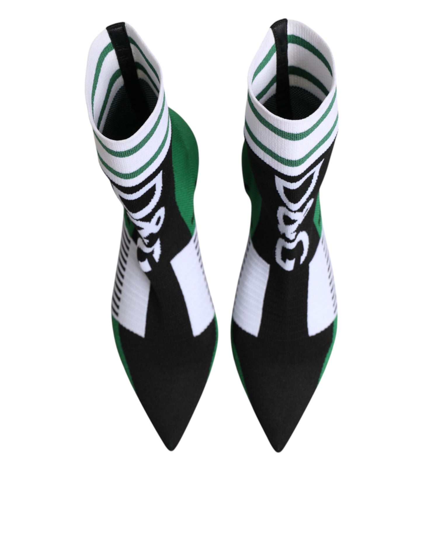 Dolce & Gabbana Green Stretch Sock Style Ankle Boots Shoes