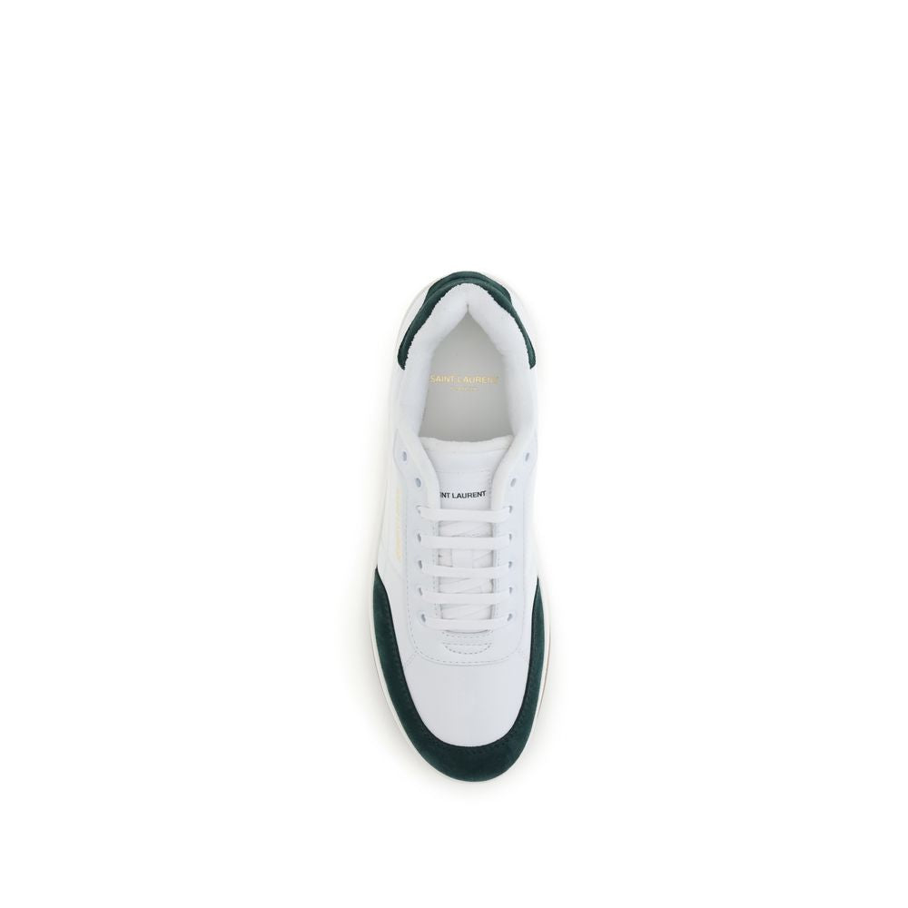 Saint Laurent White Calf Leather Bos Taurus Low Top Sneakers