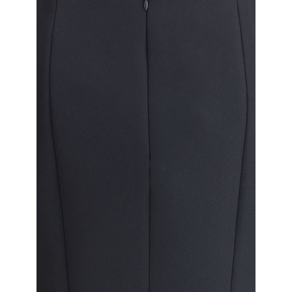 Giorgio Armani Black Recycled Polyester Midi Skirt