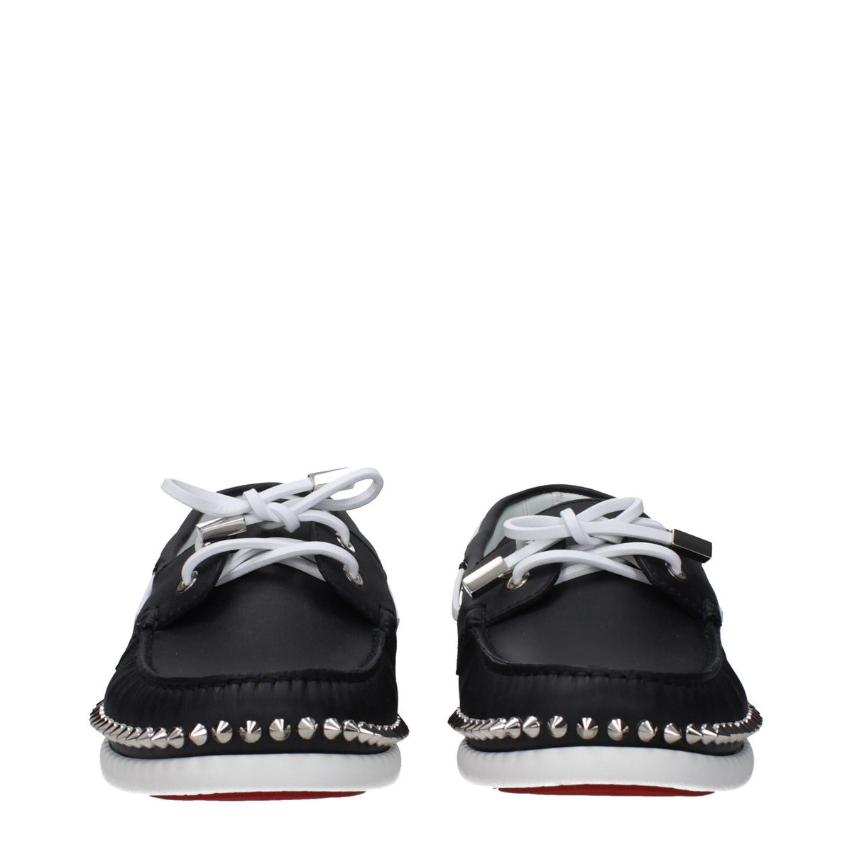 Christian Louboutin Black Leather Slip-On Loafers