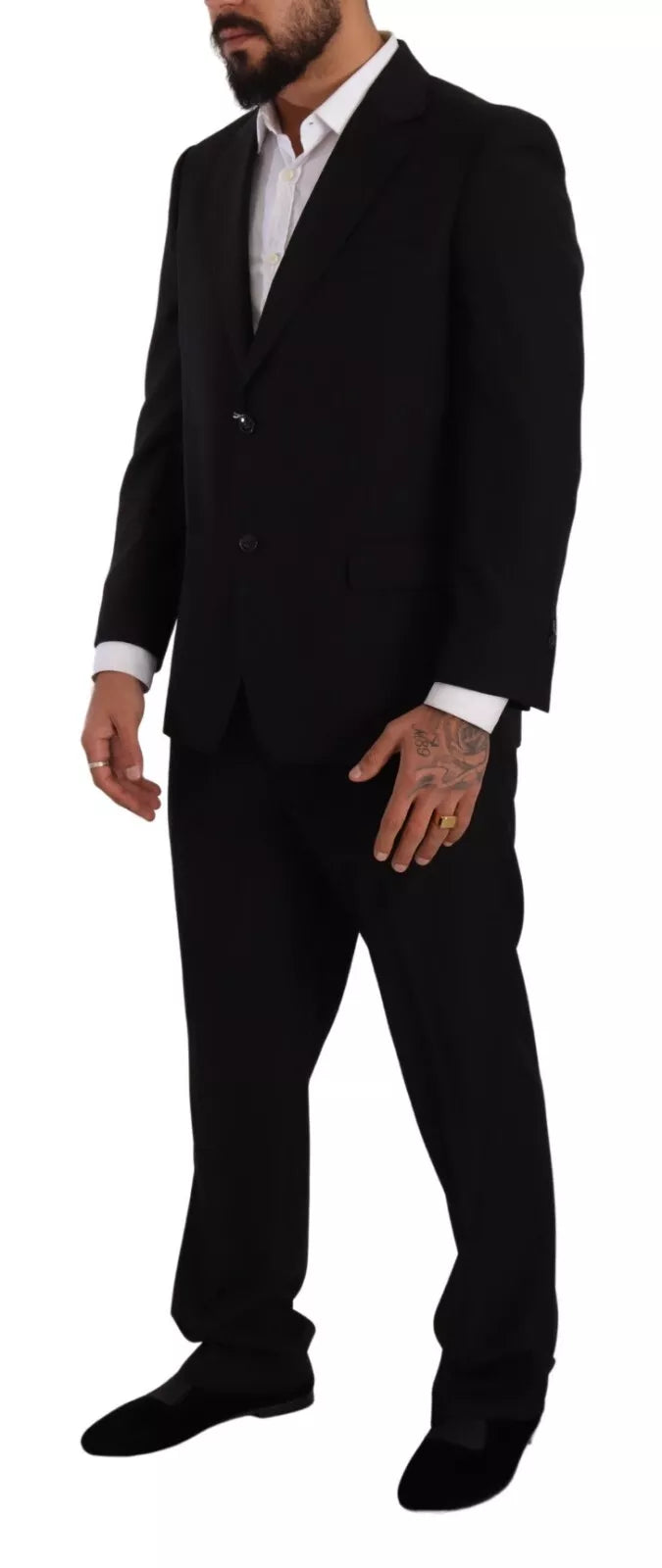 Domenico Tagliente Blue Polyester Single Breasted Formal 2 Piece Suit
