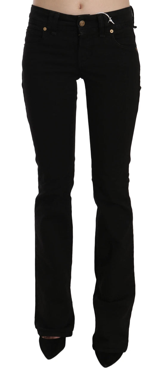John Galliano Black Low Waist Slim Leg Skinny Denim Casual Pants Jeans