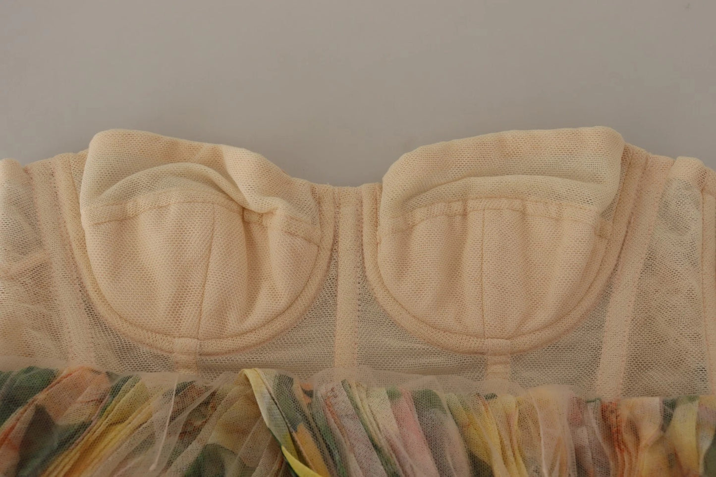 Dolce & Gabbana Yellow Floral Print Pleated Maxi Dress