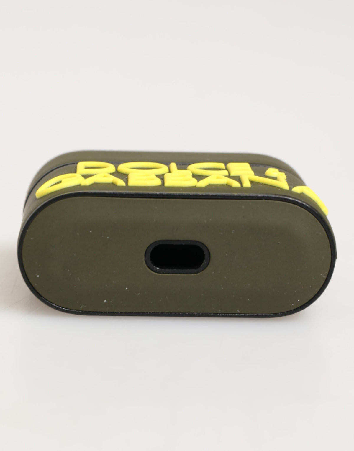 Dolce & Gabbana Army Green Rubber Logo Embossed Accessory  Airpods Case