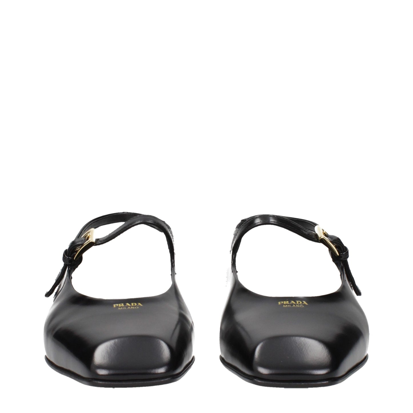 Prada Black Leather Flat Sandals