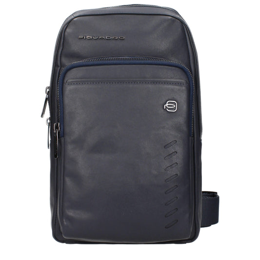 Piquadro Blue Leather Crossbody Bag