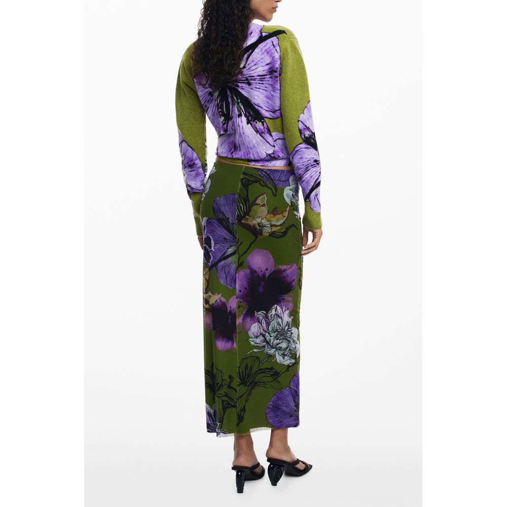 Desigual Verde Polyester Women Skirt with Elastic Waist