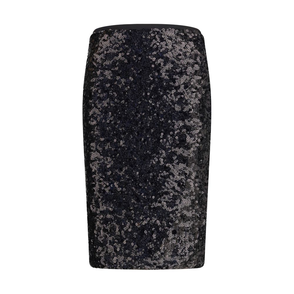 PINKO Black Polyester Midi Skirt
