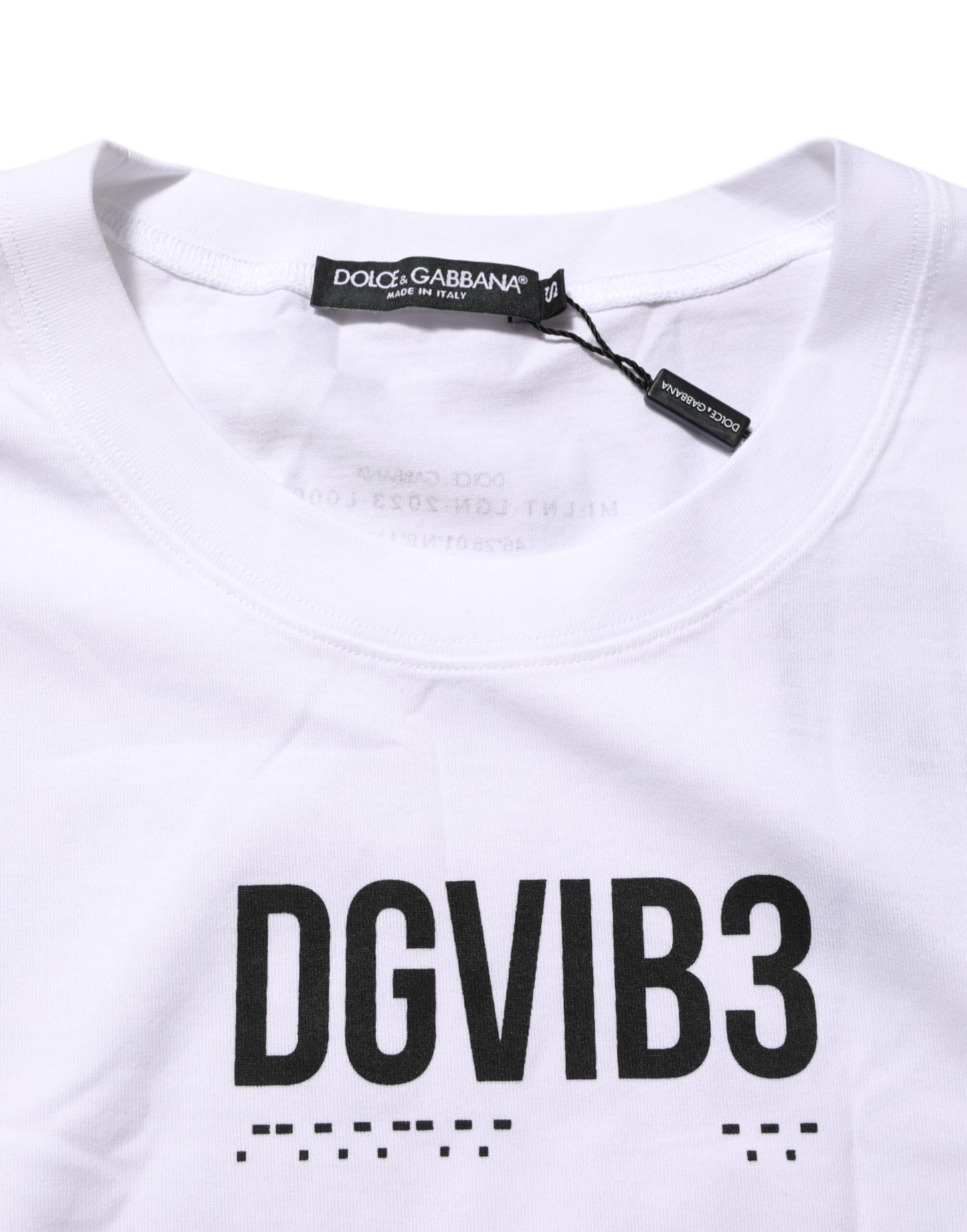 Dolce & Gabbana White Cotton Sleeveless Printed Tank T-shirt