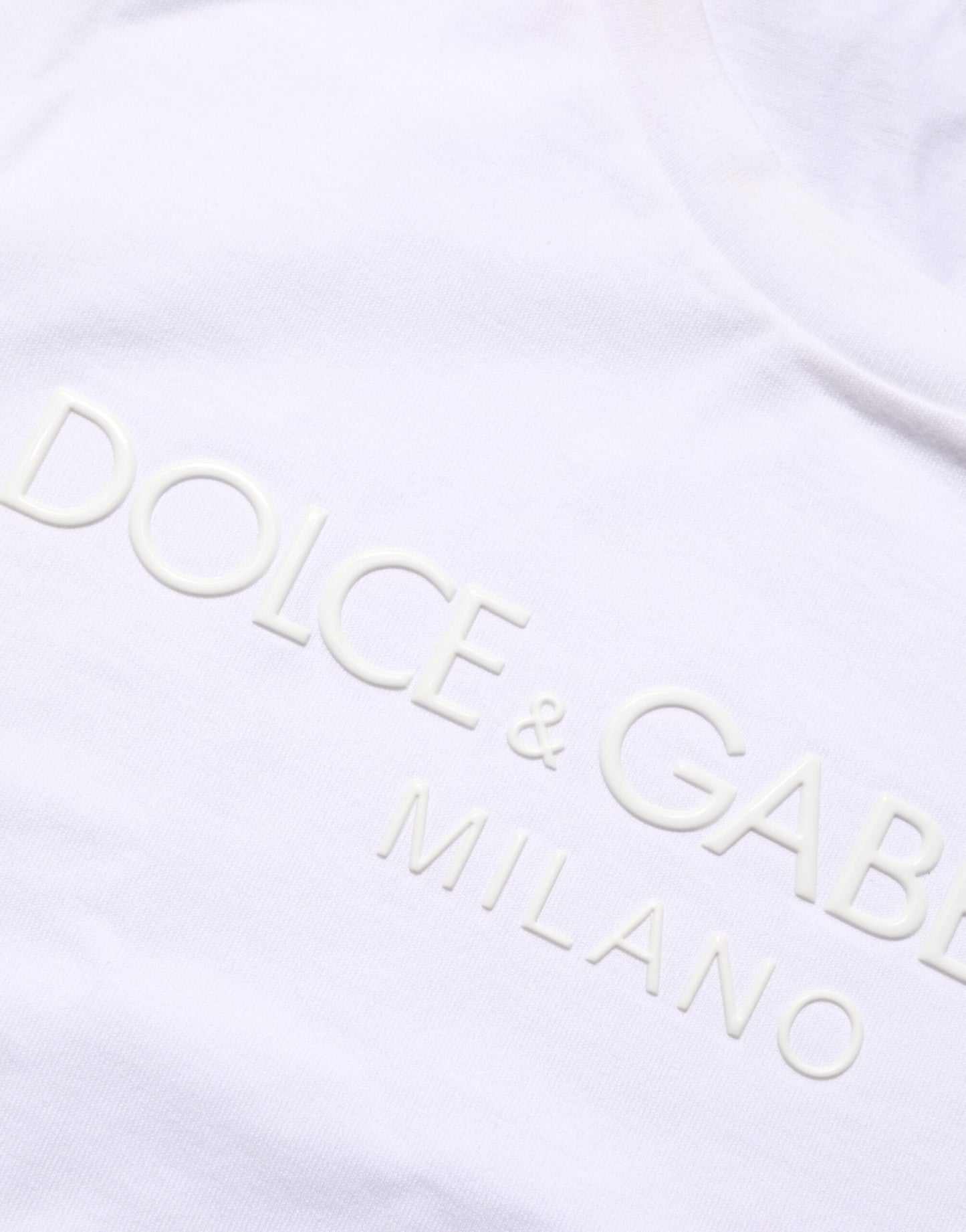 Dolce & Gabbana White Cotton Crew Neck Short Sleeves T-shirt