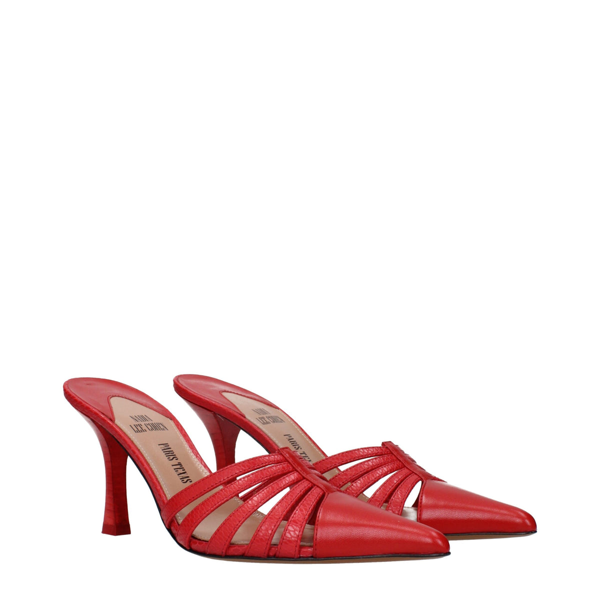 Paris Texas Red Leather Stiletto Heel Sandals