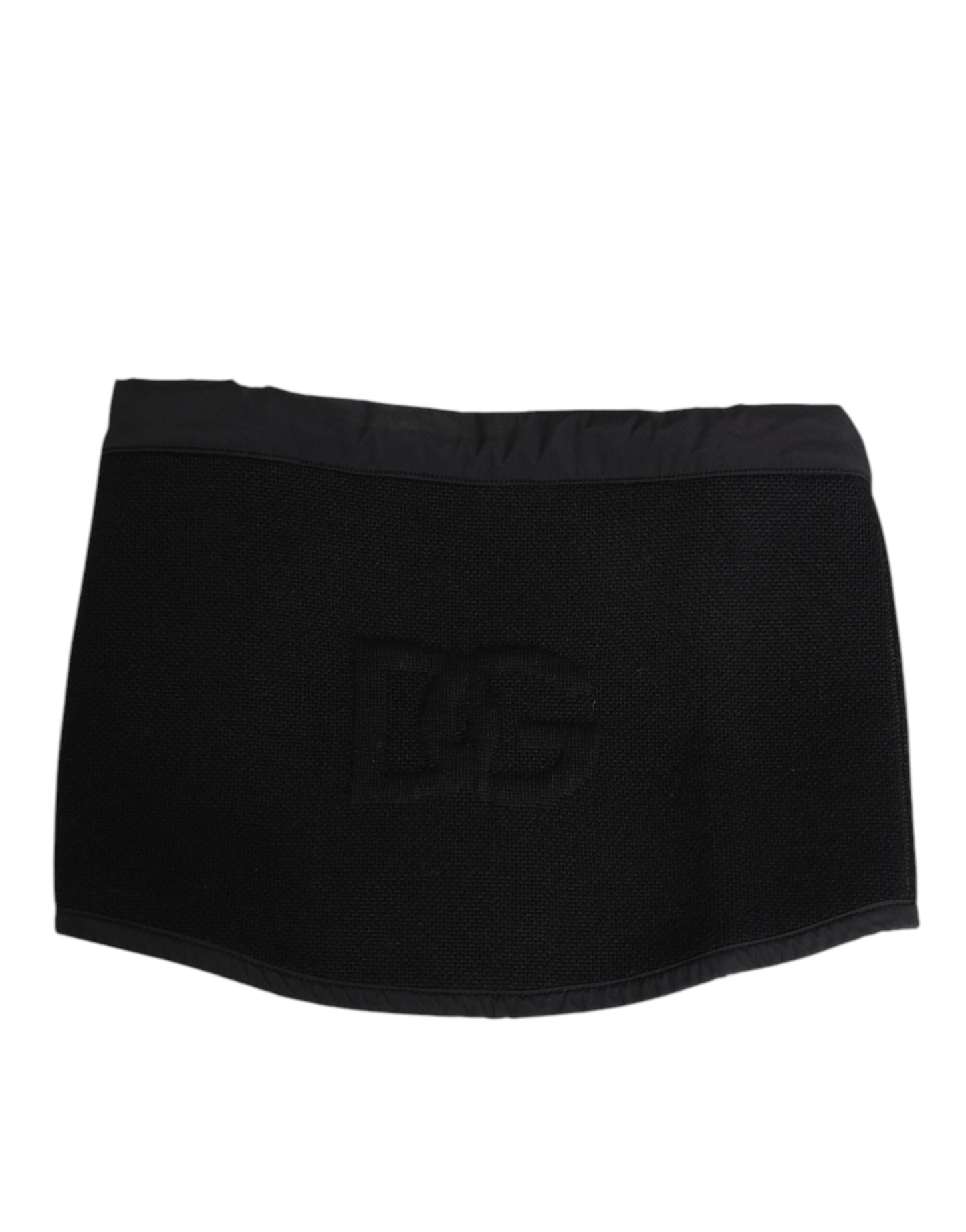 Dolce & Gabbana Black Lace Stole Knitted DG Logo Men One Size Scarf